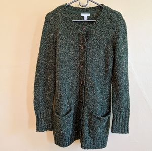 Green Variegated Wool Cardigan